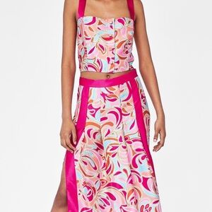 Zara pink floral set. (Italy vibes)